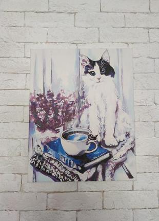 Картина " кот и книги" 40х50