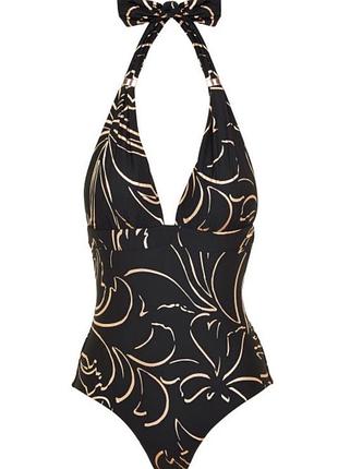 Чёрный купальник на большую грудь совместный купальник сдельный купальник