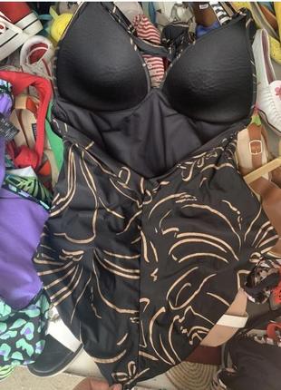 Чёрный купальник на большую грудь совместный купальник сдельный купальник