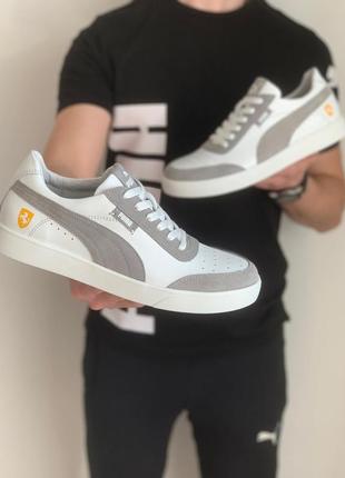 Чоловічі шкіряні кеди, шкіряні кеді puma smash white/gray3 фото