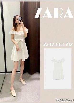 Zara платье с открытыми плечами4 фото