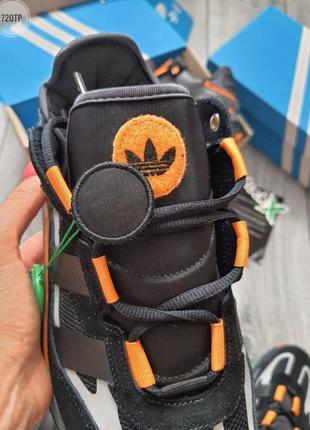 Adidas niteball black orange 🧡 🖤мужские кроссовки адидас весна-осень6 фото