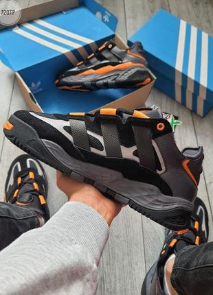 Adidas niteball black orange 🧡 🖤мужские кроссовки адидас весна-осень4 фото