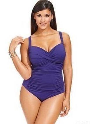 Фиолетовый купальник совместный купальник сдельный купальник на большую грудь1 фото