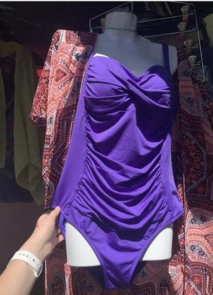 Фиолетовый купальник совместный купальник сдельный купальник на большую грудь4 фото