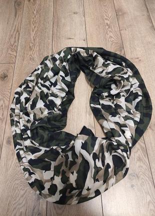 Літній шарф снуд хомут камуфляж армейский військовий зелений летний тонкий хустка