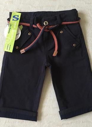 Котоновые джинсовые шорты бриджи на мальчика 2-6 лет