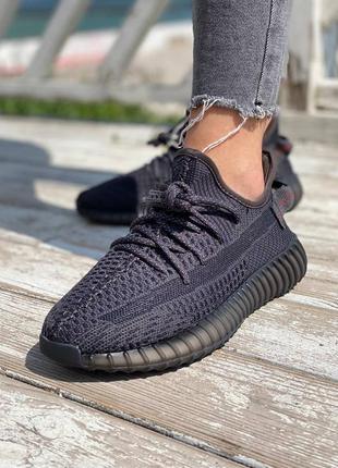 Женские кроссовки adidas yeezy boost 350 v2 (чёрные)  #адидас