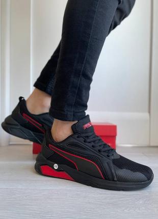 Чоловічі літні чорні з червоним текстильні кросівки puma🆕 кросівки пума4 фото
