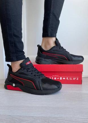 Чоловічі літні чорні з червоним текстильні кросівки puma🆕 кросівки пума9 фото