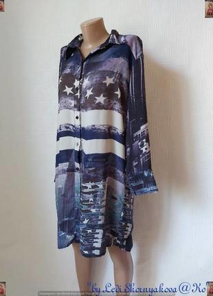 Симпатичное воздушное шифоновое платье миди/платье рубашка в принт"звезды", размер с-м4 фото