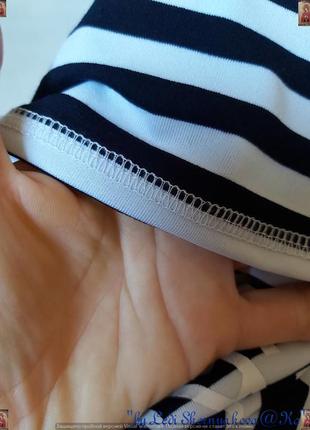 Симпатичное мини платье/туника в мелкие полоски с карманами в морском стиле, размер с-м7 фото
