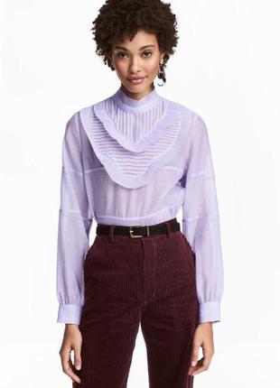 Лиловая рубашка h&m фиолетовая блуза1 фото