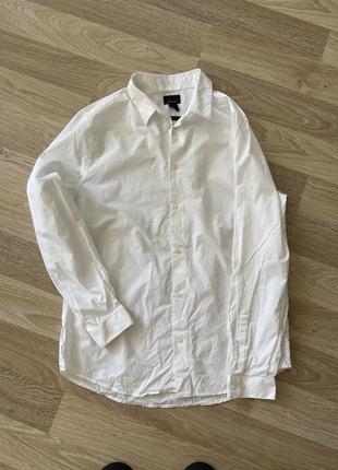 Біла сорочка бавовна сорочка h&m