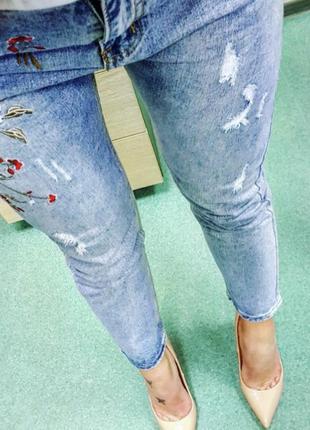 Стильные джинсы высокая посадка размер s uk 8 eur 36