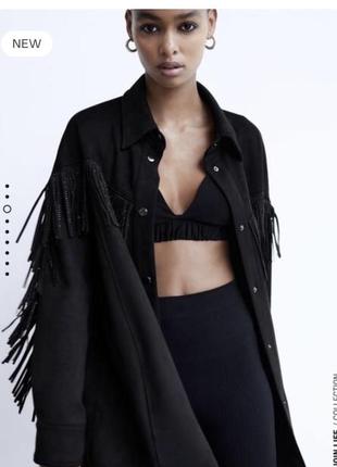 Сорочка замшева під замш з бахромою оригінал zara