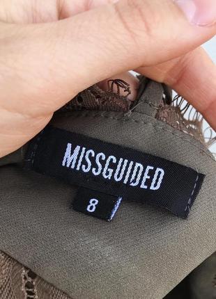 Оливковий мереживний топ missguided3 фото