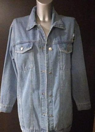 Джинсовці подовжена сорочка куртка s m l тренч