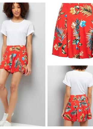 Яркие свободные широкие шорты new look с тропическим принтом свободные шорты бермуды тропический пальмовый принт вискоза1 фото