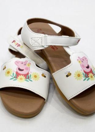 Літні сандалі білі для дівчинки зі свинкою пеппой george 2506