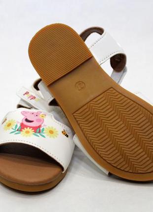 Летние сандалии белые для девочки со свинкой пеппой george 25064 фото