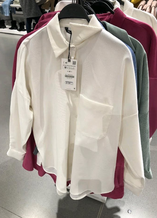 Микровельветовая рубашка zara