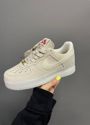 Nike air force 1 beige suede женские кроссовки найк аир