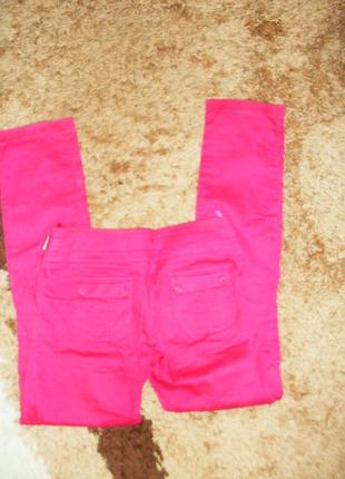 Штаны джинсовые розовые7 фото