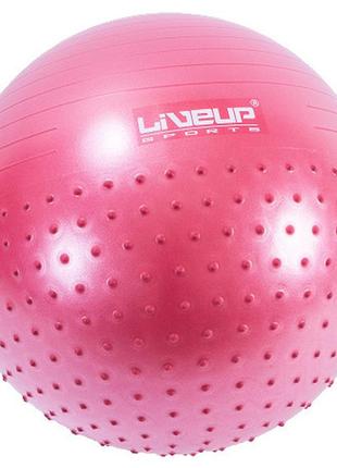 Фітбол масажний з насосом liveup half massage ball