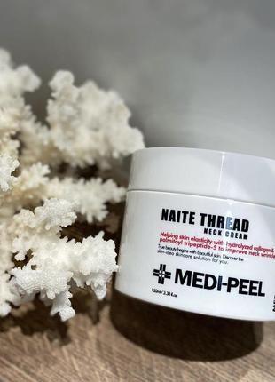 Антивіковий крем для шиї і декольте medi-peel naite thread neck cream, 100 мл