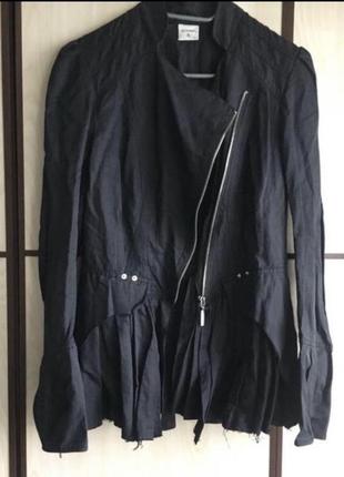 Пиджак черный коттоновый1 фото