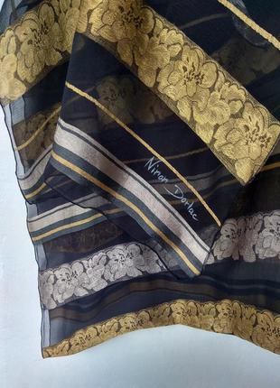 Шелковый подписной палантин платок niror dorlac франция. винтаж5 фото