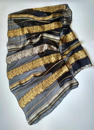 Шелковый подписной палантин платок niror dorlac франция. винтаж9 фото