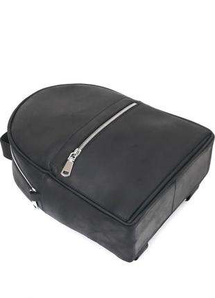 Жіночий вінтажний рюкзак чорний шкіряний5 фото