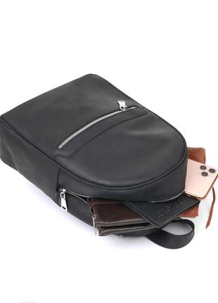 Жіночий вінтажний рюкзак чорний шкіряний7 фото