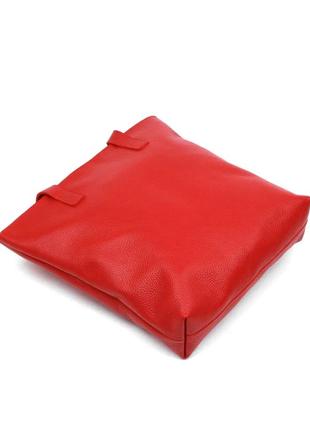 Шкіряна жіноча сумка червона5 фото