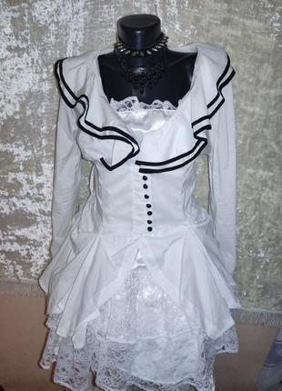 Блуза жакет парашют с рюшами в стиле готик лолита стимпанк allsaints