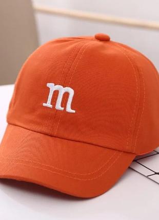 Детская кепка бейсболка m&m's (эмемдемс) с гнутым козырьком оранжевая3 фото