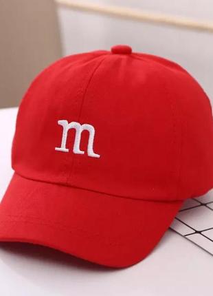 Дитяча кепка бейсболка m&m's (эмемдемс) з гнутим козирком червона2 фото
