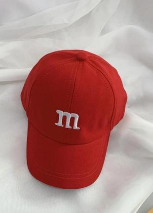 Дитяча кепка бейсболка m&m's (эмемдемс) з гнутим козирком червона3 фото