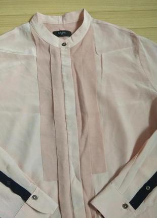 Нарядная блузка рубашка из шелка шелковый шелковый шелк paul smith black ☕ 44-46рр3 фото