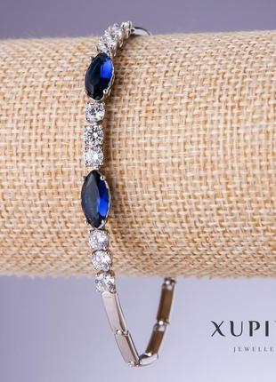 Браслет xuping с синими цирконами "сапфир"
