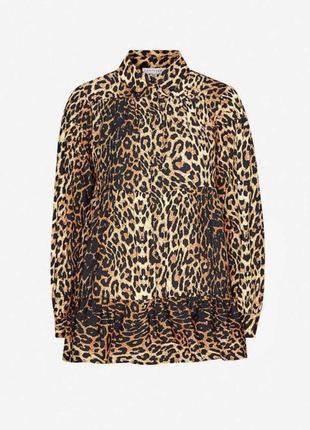 Бавовняна блуза сорочка leopard 🐆 оверсайз вільна topshop сорочка леопардовий принт знижки sale 🌹3 фото