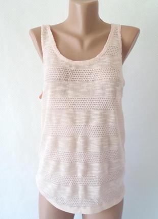 Нюдовая вязаная маечка topshop  12 ( l )   955