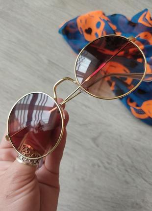 Коричневые круглые очки ретро винтаж 3