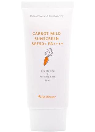 Солнцезащитный крем на физических фильтрах bellflower carrot mild sunscreen spf50