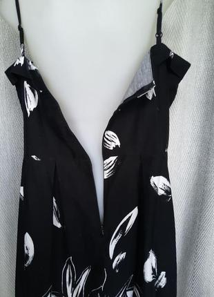 Женское натуральное вечернее черное платье. летний хлопковый сарафан мелкий цветок. 100% коттон. платье4 фото