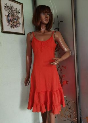 Льняне плаття  сарафан актуального кольору! італія