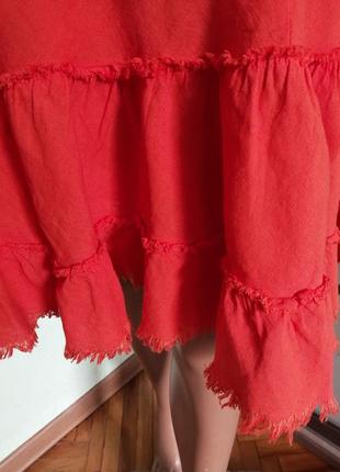 Льняне плаття  сарафан актуального кольору! італія5 фото
