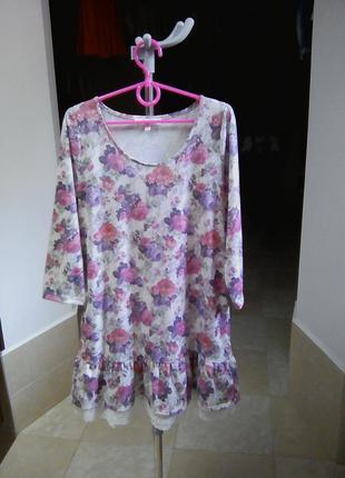 Цветочное платье туника с кружевом  рост 158 от primark